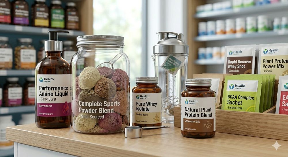 Collagen sachets and probiotic capsules