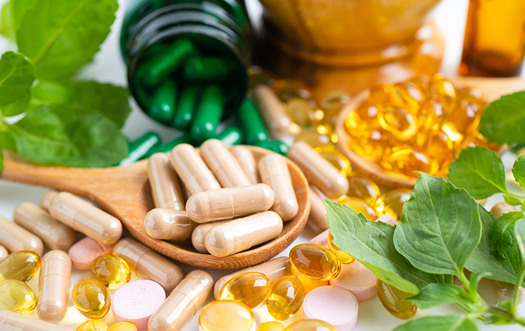 Nutraceutical product range, softgels, sachets, and bottles